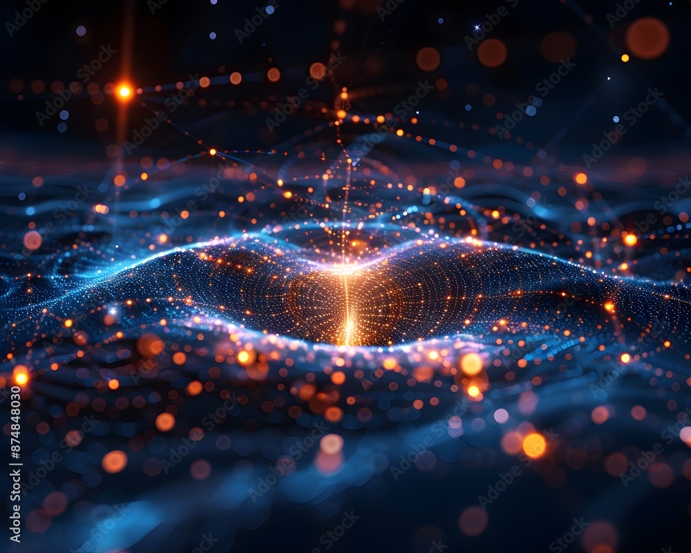 Poster glowing threads of quantum entanglement an interpretation of the interconnected universe