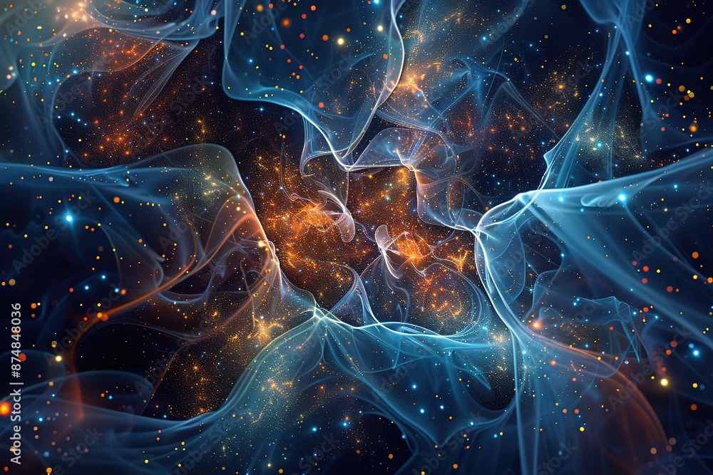 Aufkleber nebula digital network connection hi tech, mechanical technology modern conceptual elegant backgroun