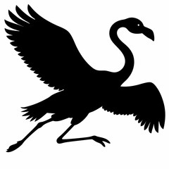 Flamingo vector illustration, bird isolated on white, Flamingo silhouette, swan vector art