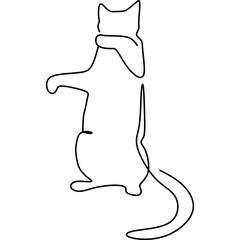 Monoline Cat Line Art