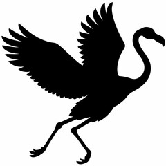 Flamingo vector illustration, bird isolated on white, Flamingo silhouette, swan vector art