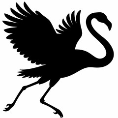 Flamingo vector illustration, bird isolated on white, Flamingo silhouette, swan vector art