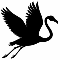 Flamingo vector illustration, bird isolated on white, Flamingo silhouette, swan vector art