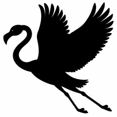 Flamingo vector illustration, bird isolated on white, Flamingo silhouette, swan vector art