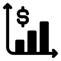 Graph with Dollar Sign Icon for Financial Analysis and Economic Trends