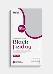 Black Friday Sale Social Media Instagram Story or Web Banner Template