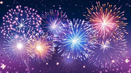 Naklejka premium A depiction of pyrotechnics in sentimental and soothing hues.