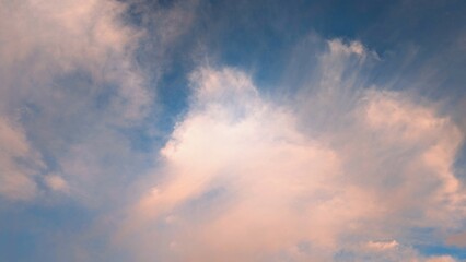 Cloudy sunset dramatic skies background, evening colourful sky template, painted clouds wallpaper
