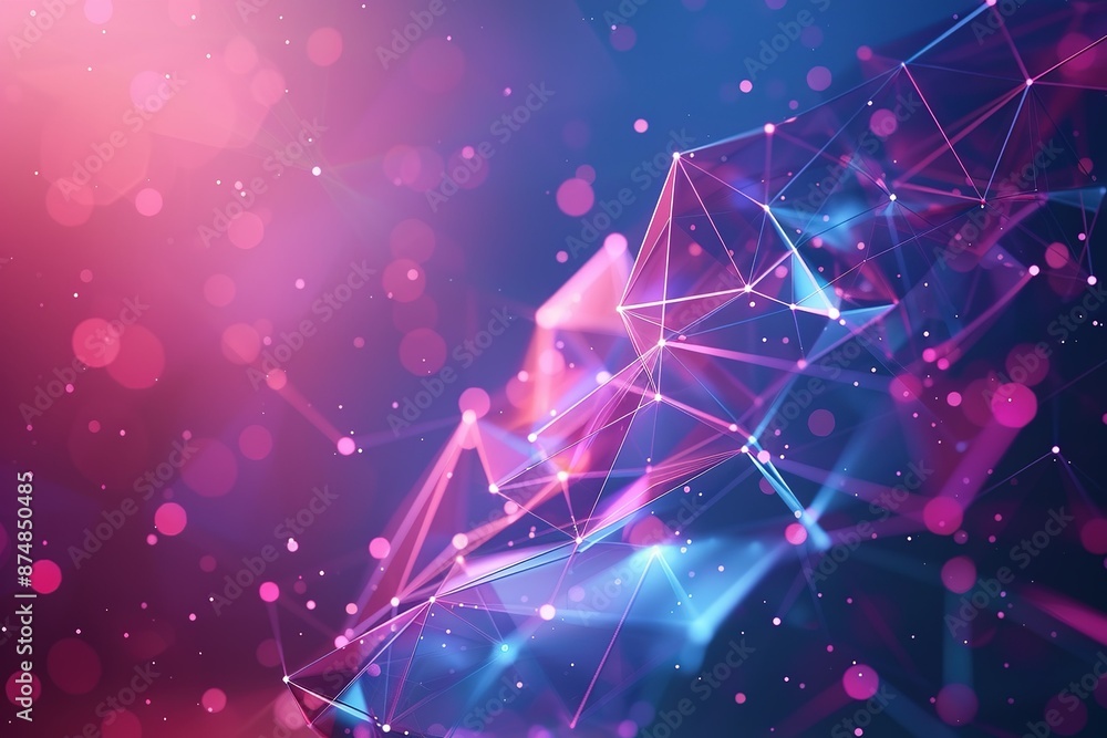 Poster data hi tech, mechanical technology modern conceptual futuristic design . low poly shape with connec