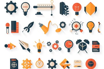 creative ideas set icons