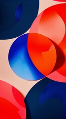 Abstract Composition of Overlapping Circles in Vibrant Colors