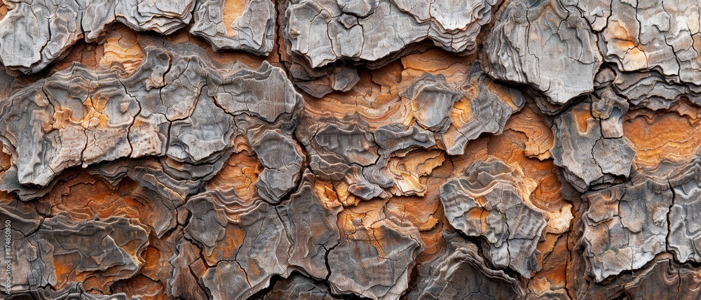 Poster tree bark texture with natural patterns and earthy tones