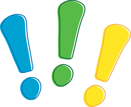 Trio of Colorful Exclamation Marks