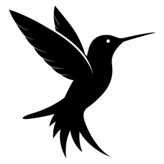 Hummingbird vector illustration, bird isolated on white, Hummingbird silhouette, dove vector art
