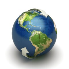 Rotating Globe with Arrows Representing Circularity