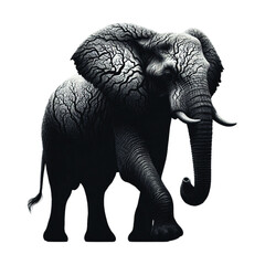 Fototapeta premium A realistic elephant silhouette
