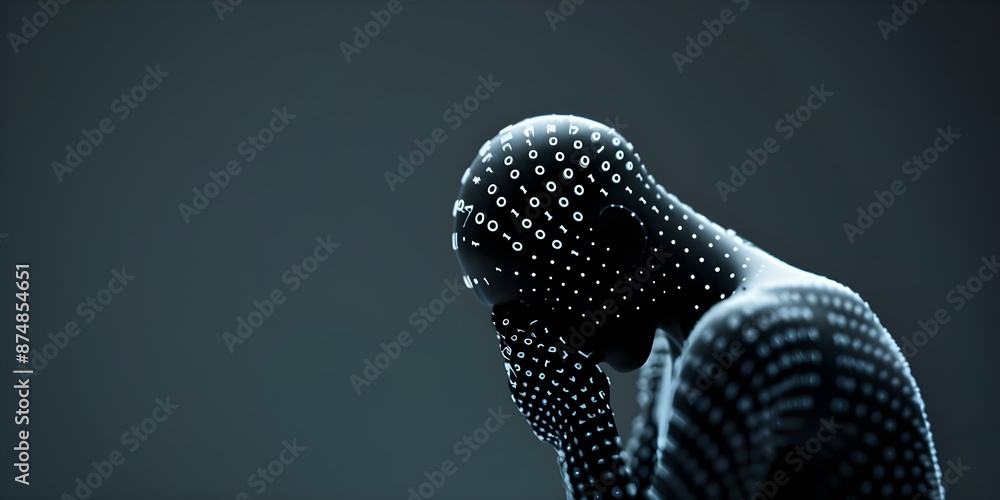 Aufkleber human tech ai deep learning gui mindfulness iot modern advancements in society. concept tech advance
