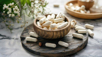 L-Theanine Capsules Promoting Relaxation and Calm Mind, Herbal Stress Relief