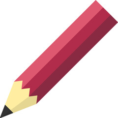 赤いえんぴつのアイコンイラスト