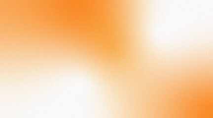Abstract background of smooth transition from orange to white with a subtle noise grain texture