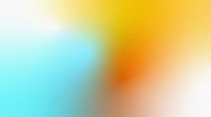 Noise grainy gradient background blending yellow orange turquoise and white hues for banner template wall art design
