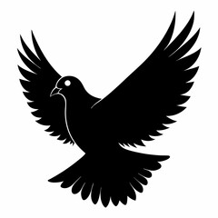 Pigeon vector illustration, animal  isolated on white, Pigeon silhouette, dove vector art
