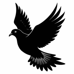 Pigeon vector illustration, animal  isolated on white, Pigeon silhouette, dove vector art
