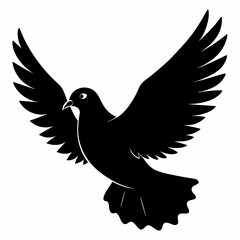Pigeon vector illustration, animal  isolated on white, Pigeon silhouette, dove vector art
