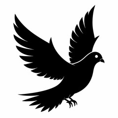 Pigeon vector illustration, animal  isolated on white, Pigeon silhouette, dove vector art
