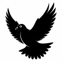Pigeon vector illustration, animal  isolated on white, Pigeon silhouette, dove vector art
