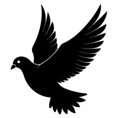Pigeon vector illustration, animal  isolated on white, Pigeon silhouette, dove vector art
