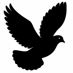 Pigeon vector illustration, animal  isolated on white, Pigeon silhouette, dove vector art
