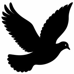 Pigeon vector illustration, animal  isolated on white, Pigeon silhouette, dove vector art
