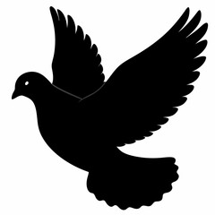 Pigeon vector illustration, animal  isolated on white, Pigeon silhouette, dove vector art
