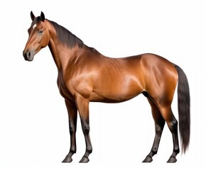 Obraz premium Majestic Bay Horse Isolated on White