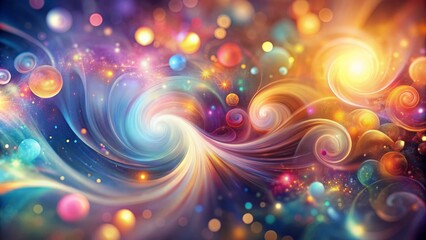 Obraz premium Soft focus abstract background with blurry swirling shapes and vibrant colors creating a dreamy, ethereal, and mesmerizing visual effect.