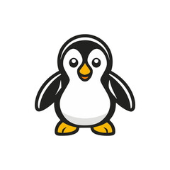 simple penguin cute animal logo vector illustration template design