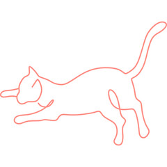 Monoline Cat Line Art