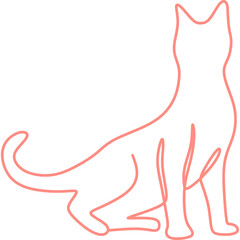 Monoline Cat Line Art