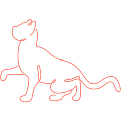 Monoline Cat Line Art