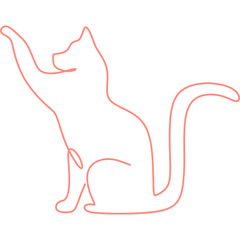 Monoline Cat Line Art