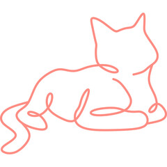 Monoline Cat Line Art