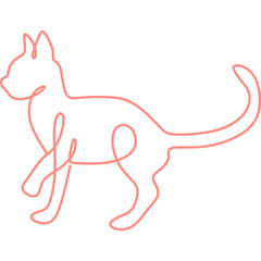 Monoline Cat Line Art