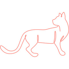 Monoline Cat Line Art