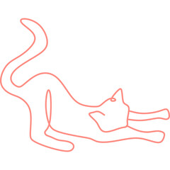 Monoline Cat Line Art