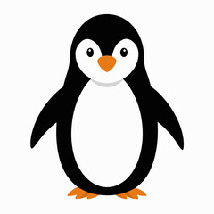 Pumguim vector illustration, animal  isolated on white, Pumguim silhouette, penguin on the snow vector art