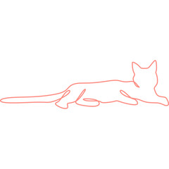 Monoline Cat Line Art