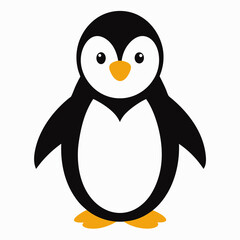 Pumguim vector illustration, animal  isolated on white, Pumguim silhouette, penguin on the snow vector art