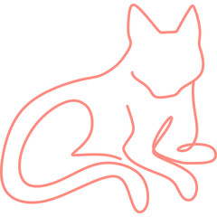 Monoline Cat Line Art