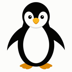 Pumguim vector illustration, animal  isolated on white, Pumguim silhouette, penguin on the snow vector art
